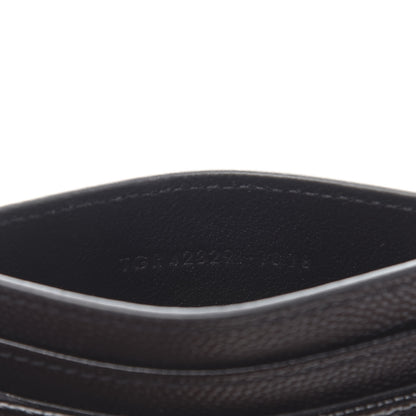 Saint Laurent Grain De Poudre Matelasse Chevron Monogram Credit Card Case Black 7 of 10