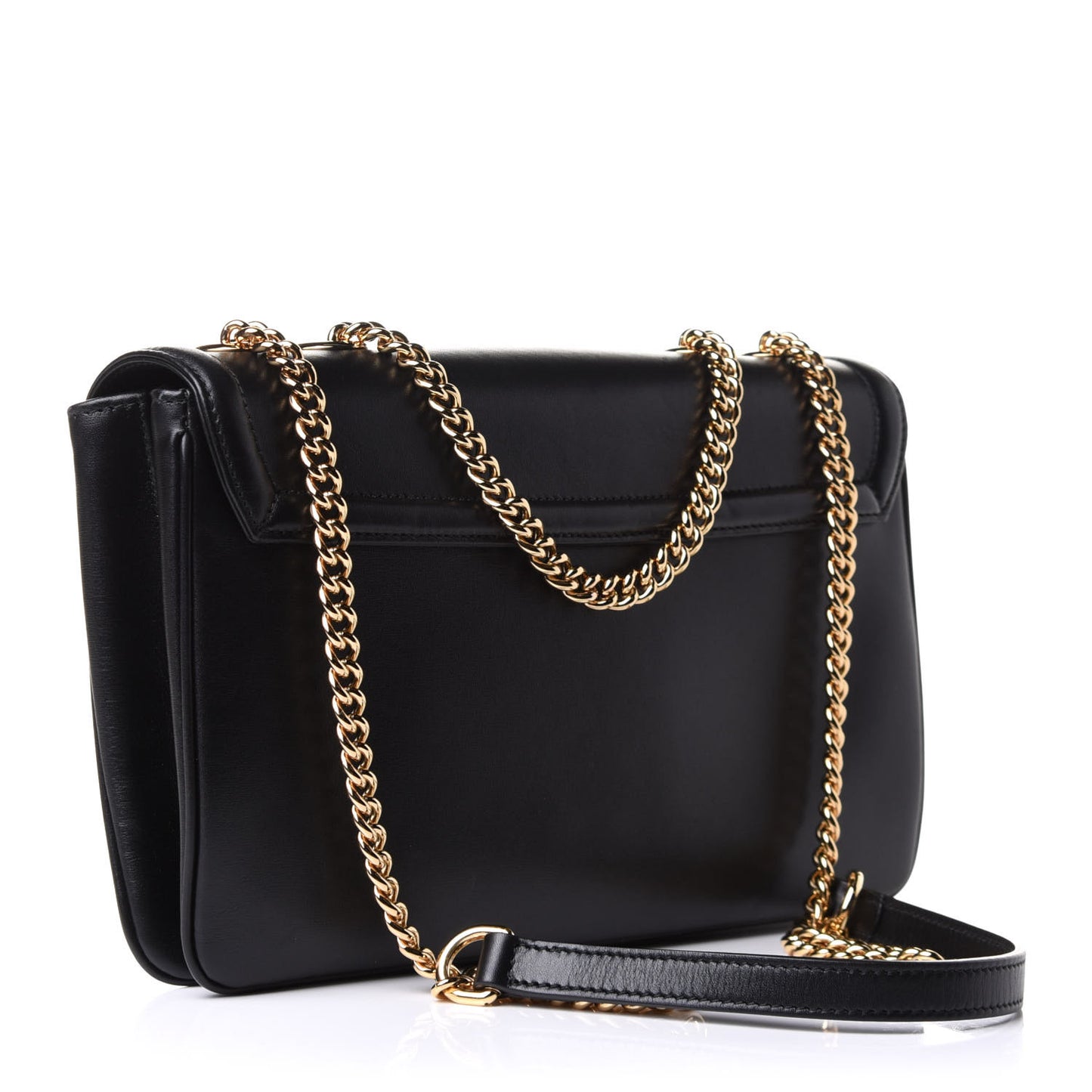 Vitello Palmellato Lux Crystal Medium Rajah Shoulder Bag Black