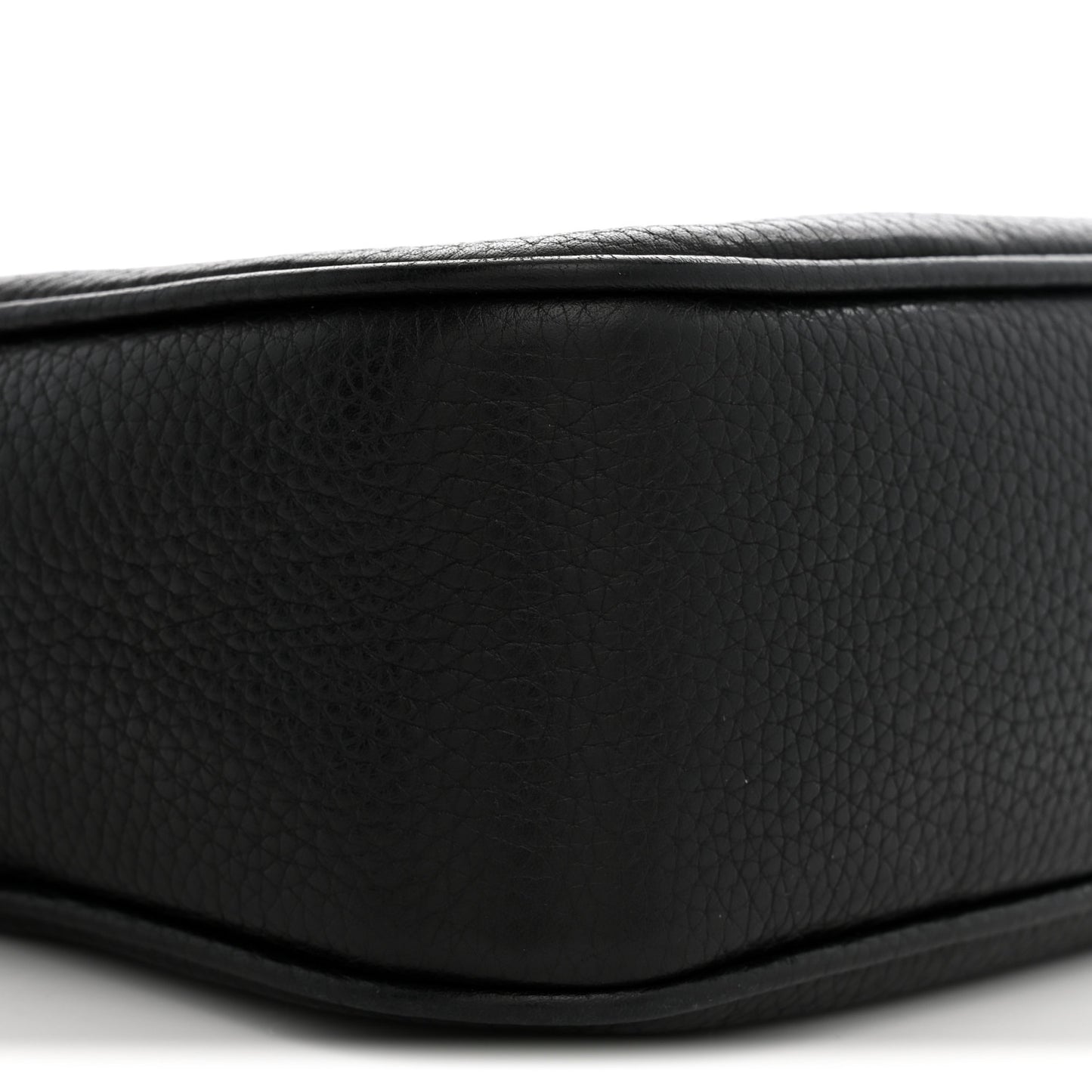 Pebbled Calfskin Small Soho Disco Bag Black