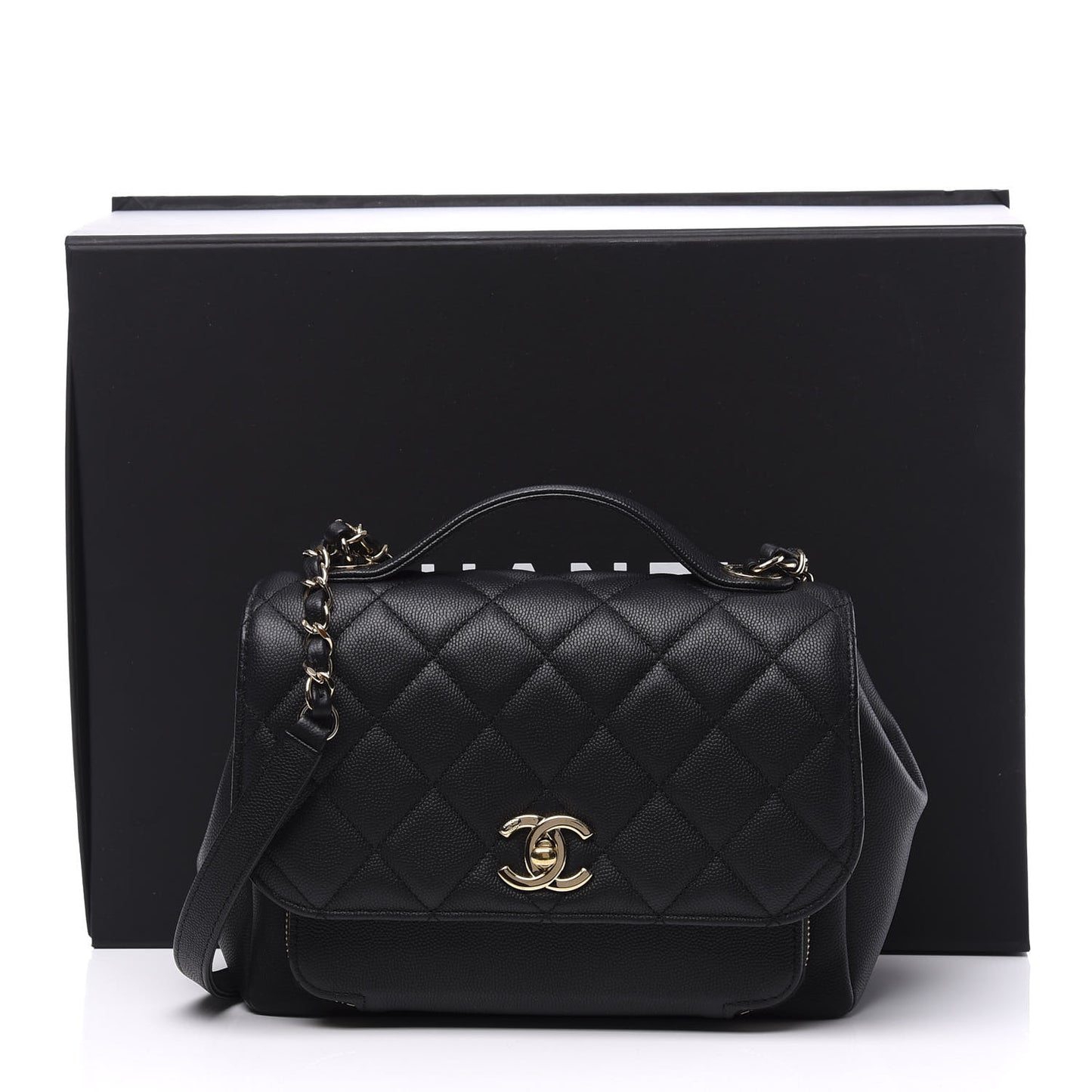 Caviar Quilted Medium Business Affinity Flap Black