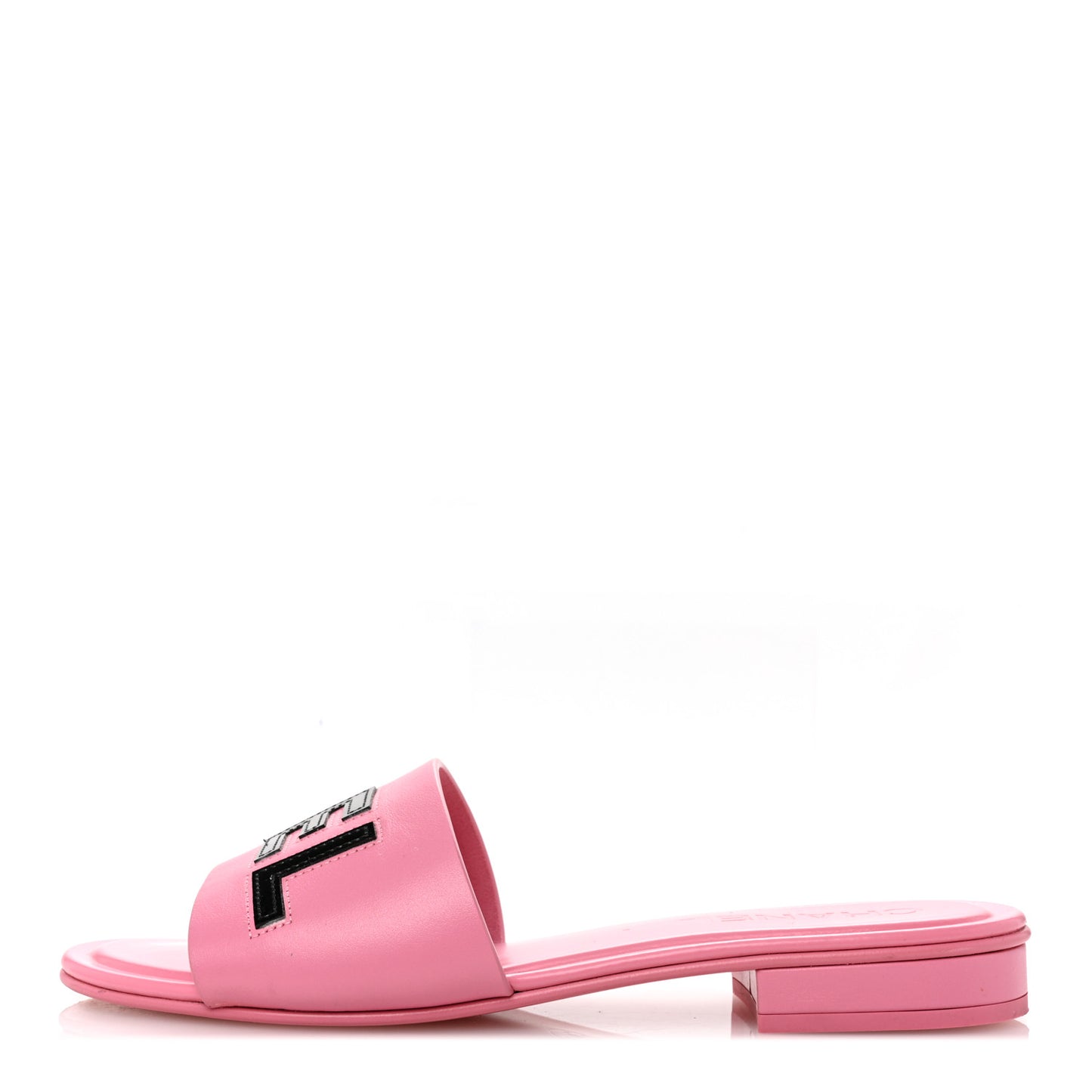 Calfskin Patent Calfskin Logo Mules 40 Pink Black