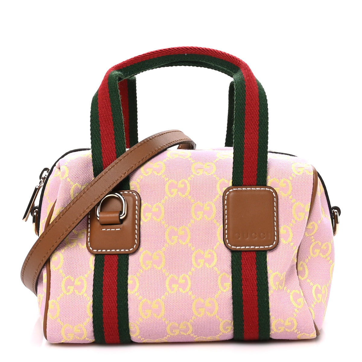 GG Supreme Web Mini GG Top Handle Bag Pink Yellow Beige