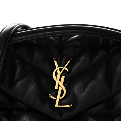 Saint Laurent Lambskin Quilted Small Loulou Puffer Monogram Chain Satchel Black 8 of 12