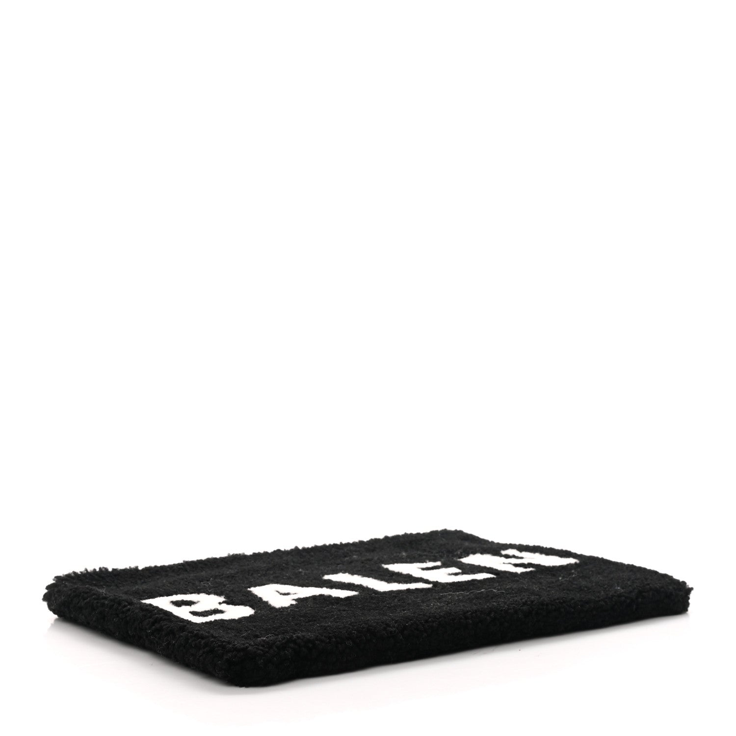 Balenciaga Sheepskin Shearling Contrasted Logo Large Zip Pouch Black 3 of 7