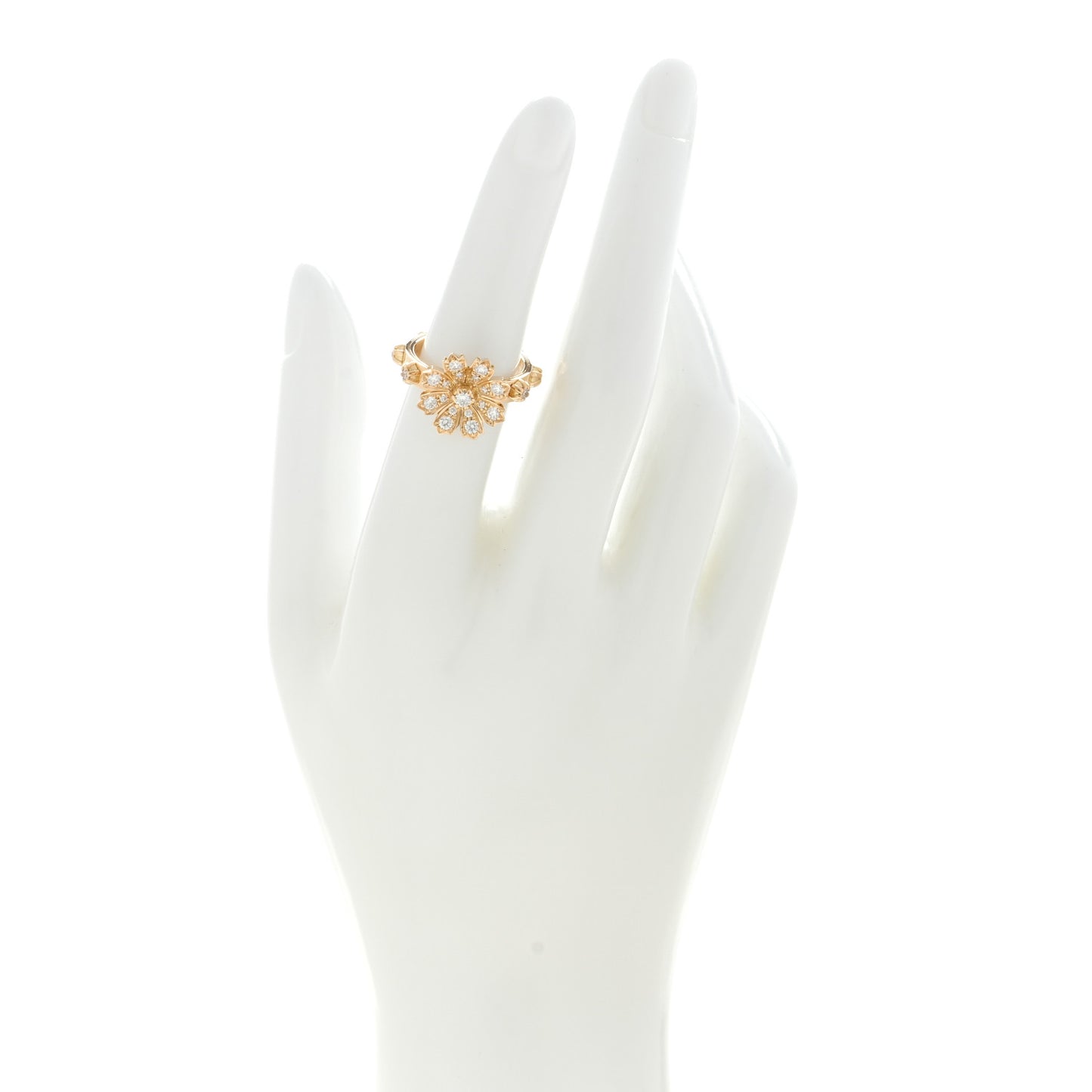 18K Yellow Gold Diamond Flora Ring 51 5.75