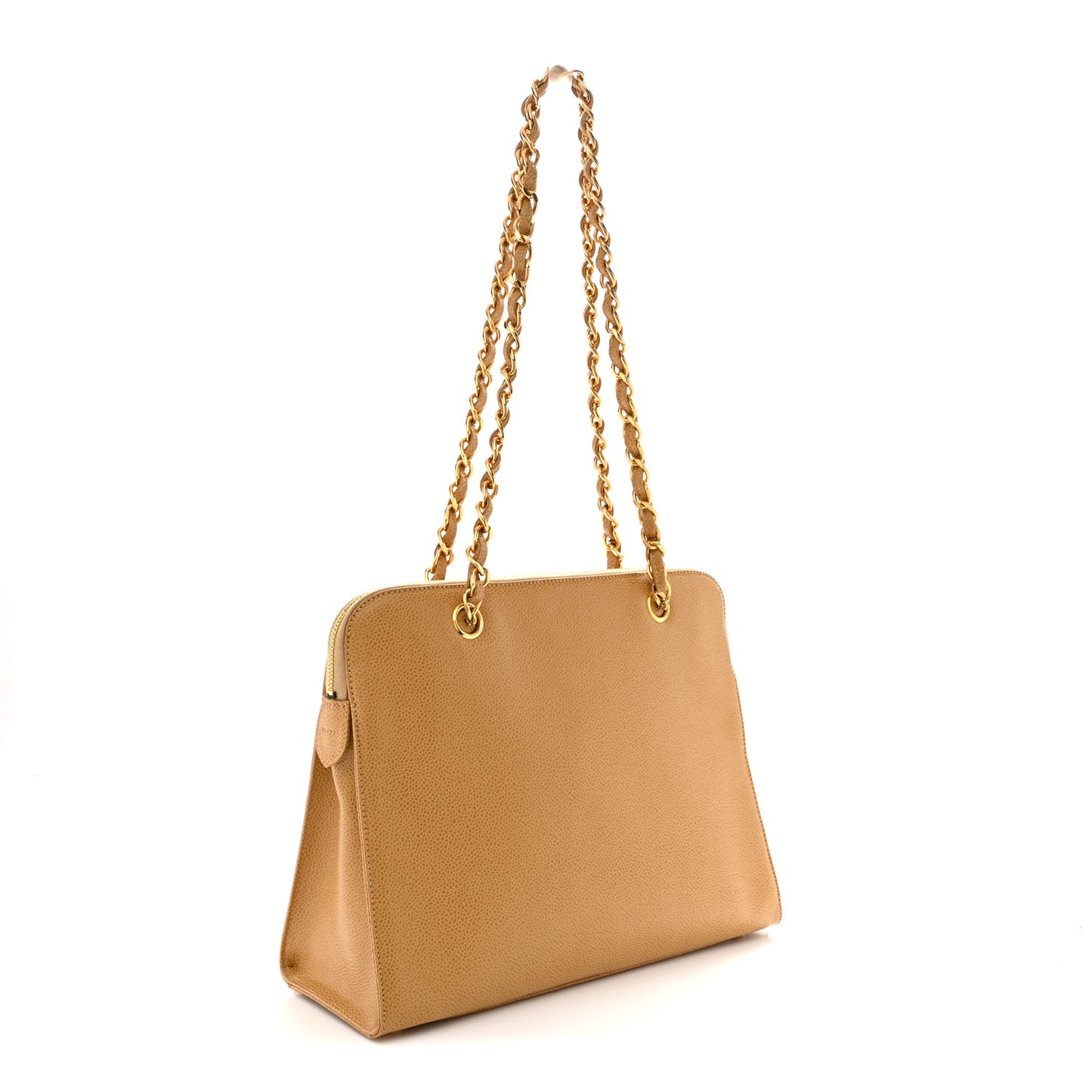 Caviar Flap Shoulder Bag Beige