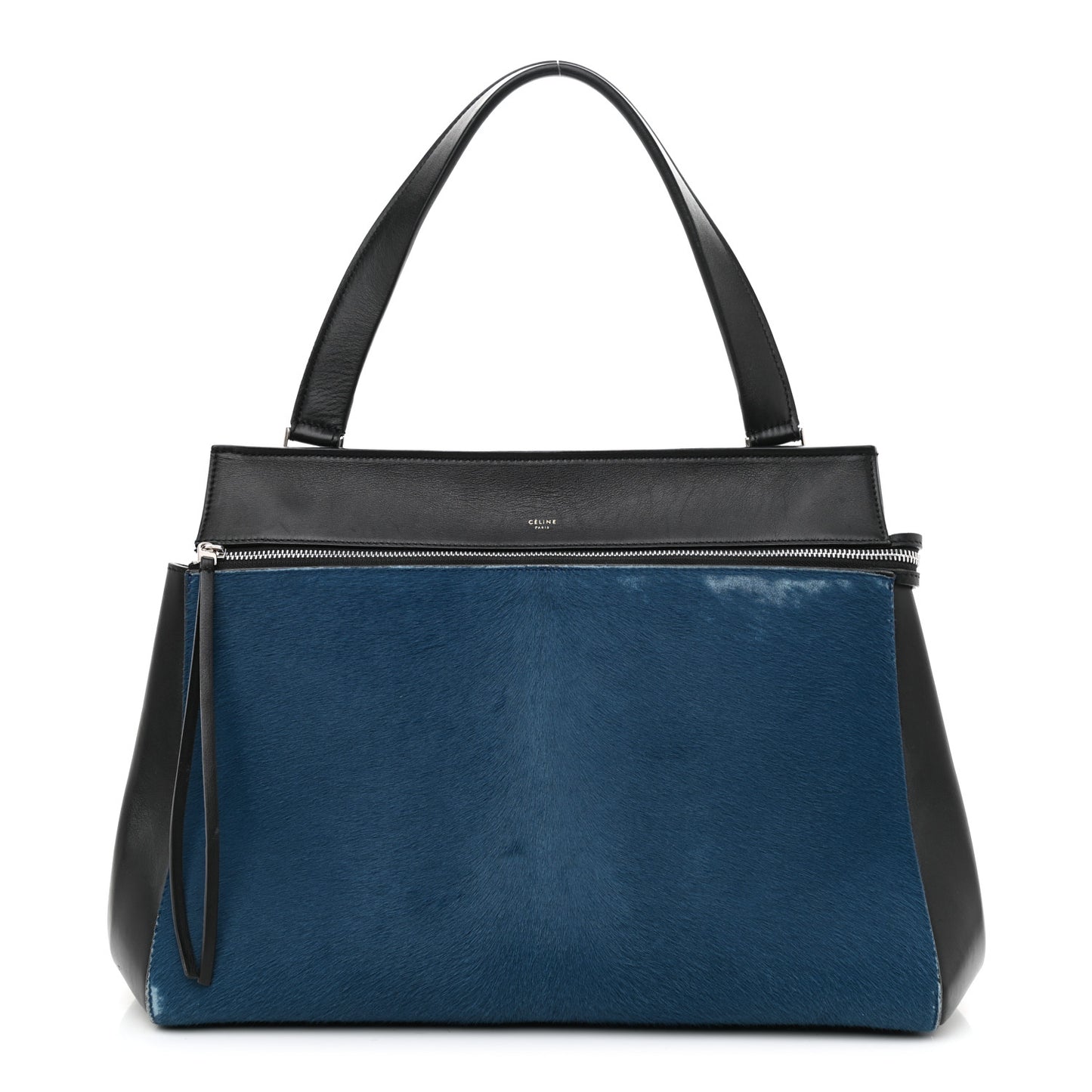 Pony Hair Large Edge Shoulder Bag Ocean Blue
