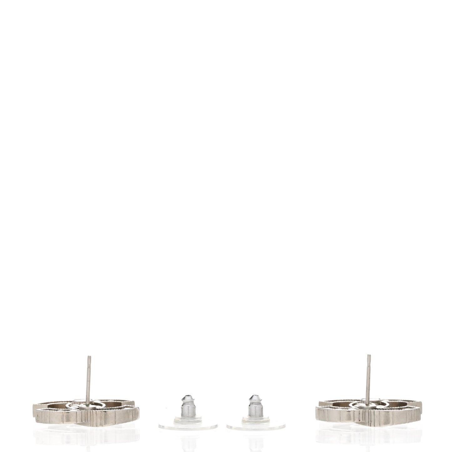 Crystal CC Chain Earrings Silver