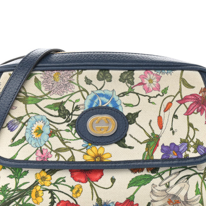 Gucci Canvas Flora Floral Shoulder Bag White Blue Agata Mulitcolor 8 of 13