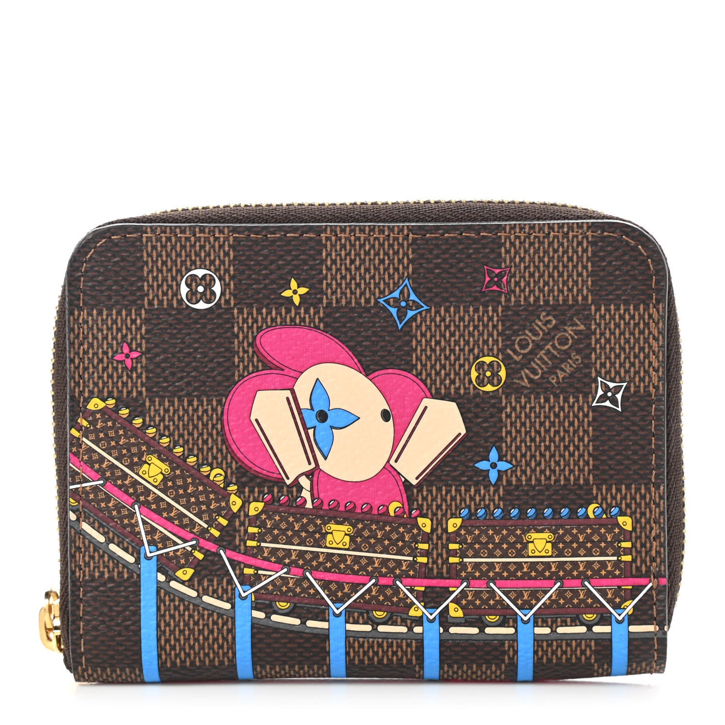 Damier Ebene 2020 Christmas Animation Roller Coaster Zippy Coin Purse Pivoine