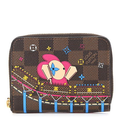 Louis Vuitton Damier Ebene 2020 Christmas Animation Roller Coaster Zippy Coin Purse Pivoine 1 of 7