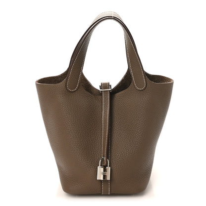 Hermes Taurillon Clemence Picotin Lock 18 PM Etoupe 1 of 12