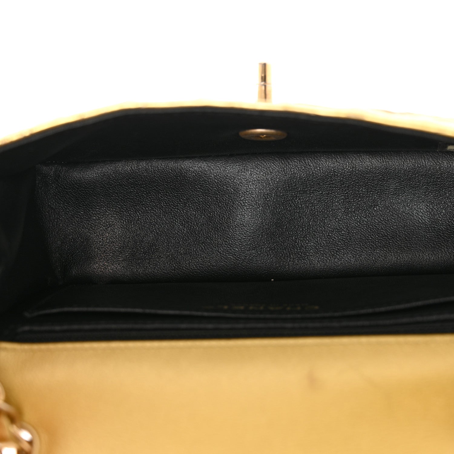 Chanel Metallic Calfskin Crocodile Embossed Cocodile Rectangular Mini Flap Gold 5 of 13