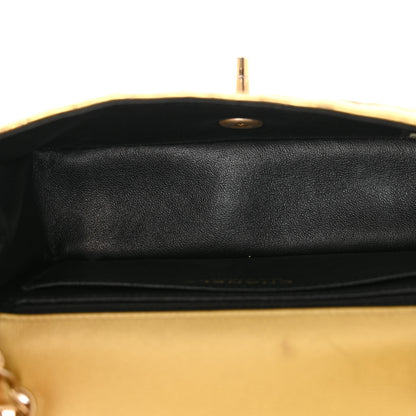 Chanel Metallic Calfskin Crocodile Embossed Cocodile Rectangular Mini Flap Gold 5 of 13