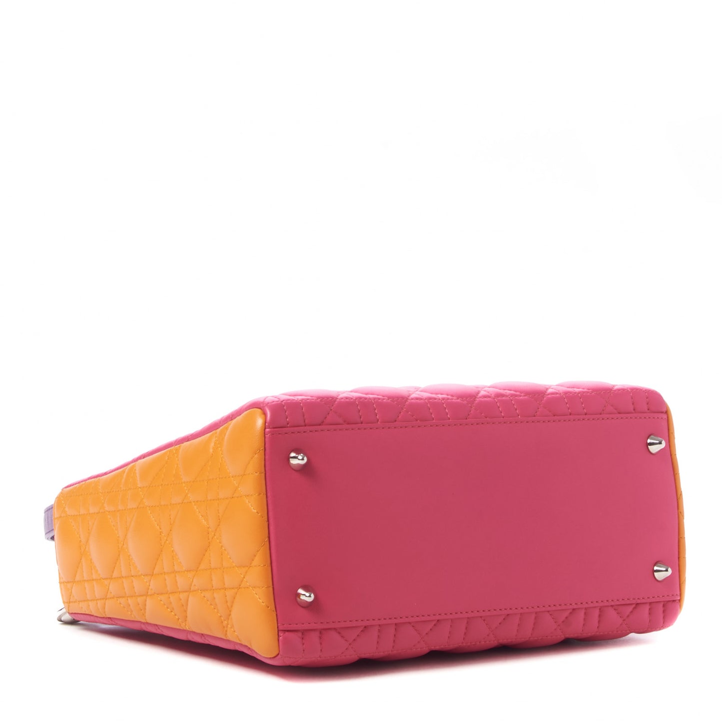 Lambskin Cannage Medium Tri-Color Lady Dior Pink