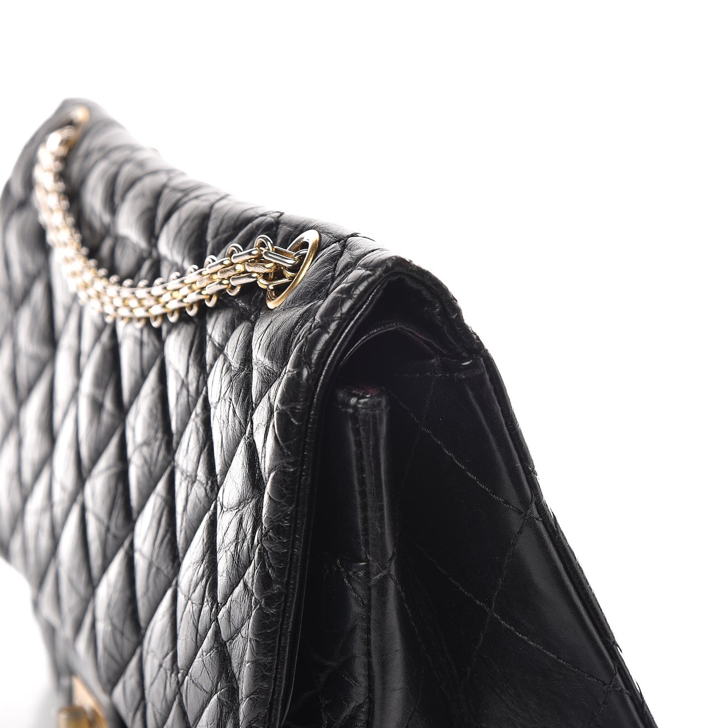 Aged Calfskin Quilted 2.55 Reissue 227 Flap Black