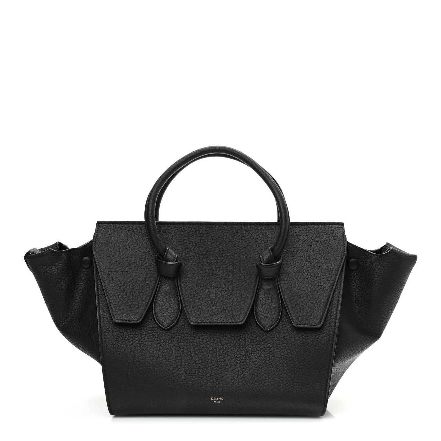 Crisped Calfskin Mini Tie Knot Tote Black
