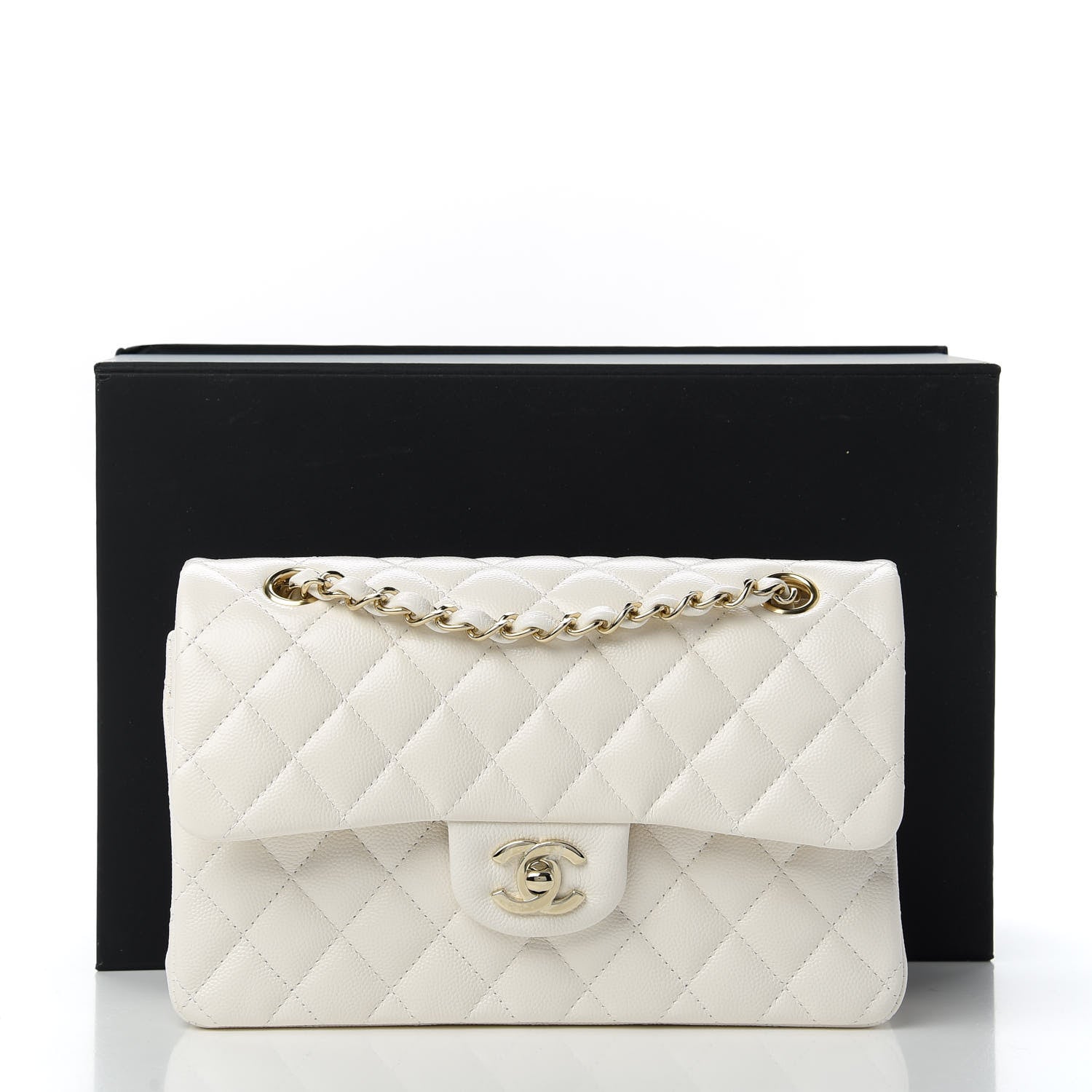 Chanel Caviar Quilted Small Double Flap White 11 of 11