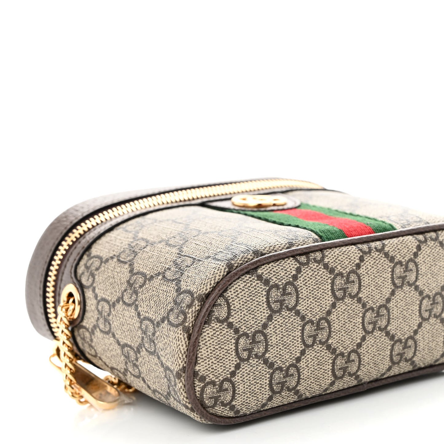GG Supreme Monogram Web Ophidia Belt Bag 110 44 Dark Brown