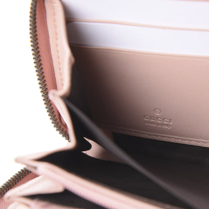 Gucci Calfskin Matelasse GG Marmont Zip Around Wallet Perfect Pink 5 of 5