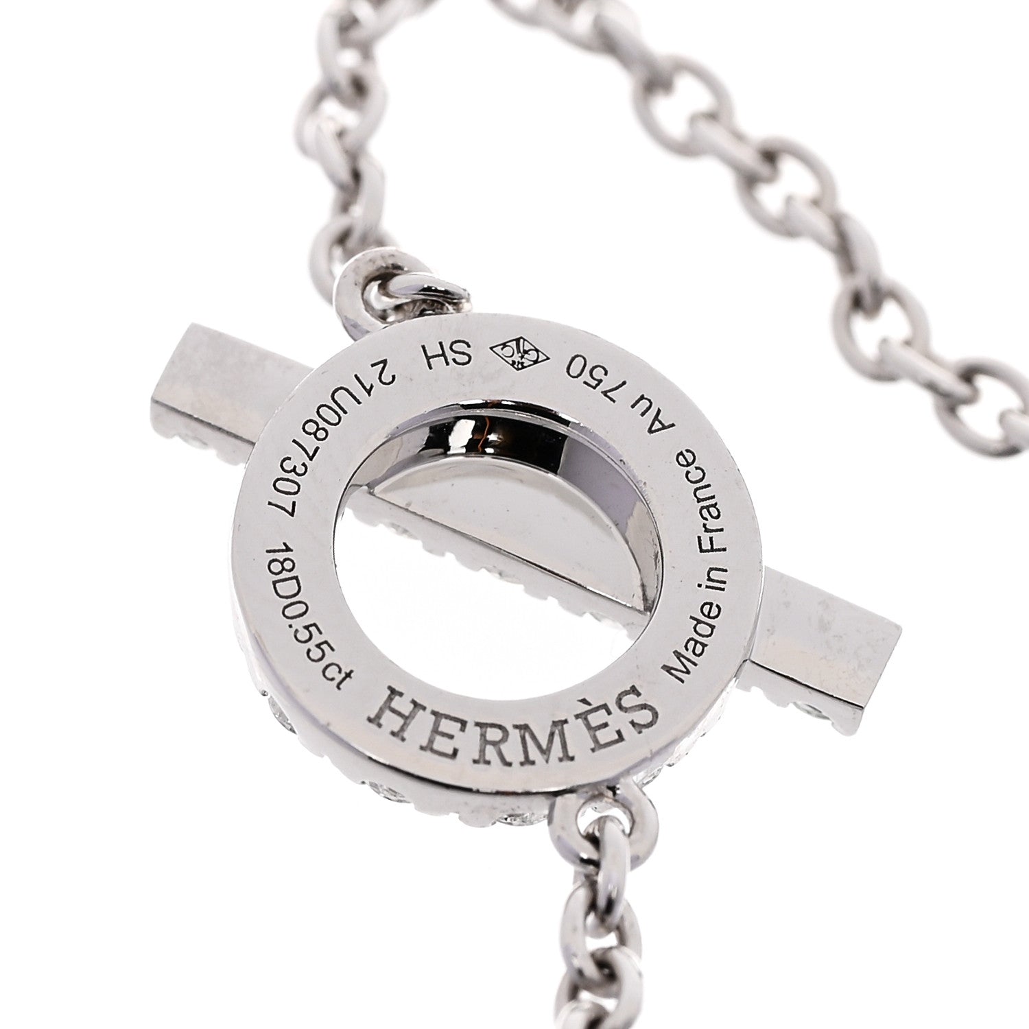 Hermes 18K White Gold Diamond Finesse Bracelet SH 3 of 3