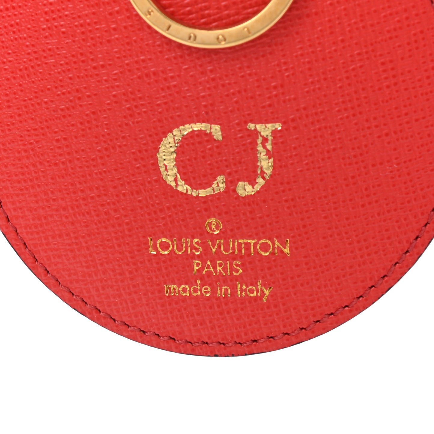 Monogram Jungle Dots Bag Charm Key Ring Coquelicot Denim