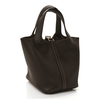 Hermes Taurillon Clemence Picotin Lock 18 PM Macassar 3 of 9