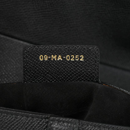 Christian Dior Grained Calfskin Saddle Bag With Strap Black 7 of 8