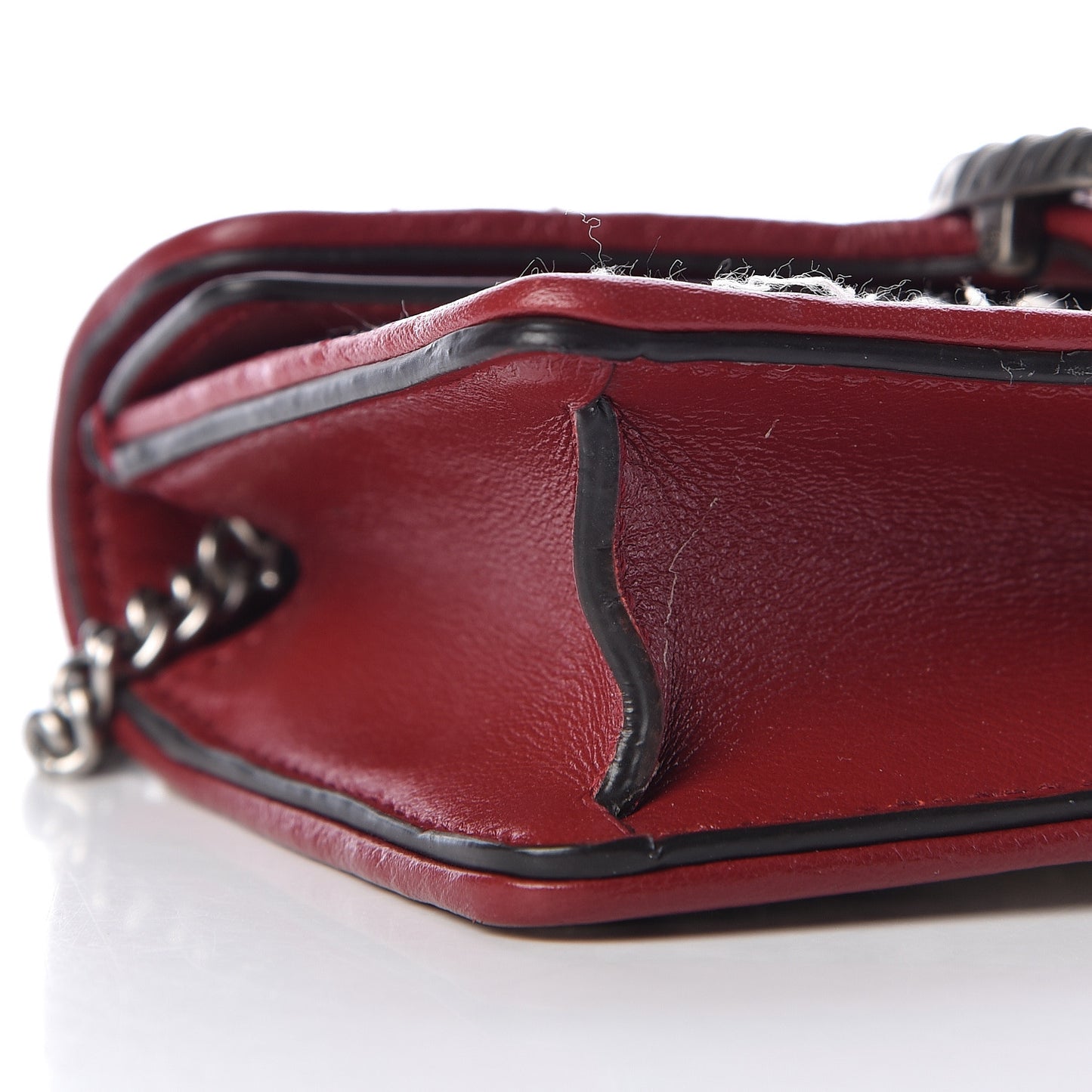 Tweed GG Monogram Super Mini Dionysus Shoulder Bag White Black Romantic Cherry