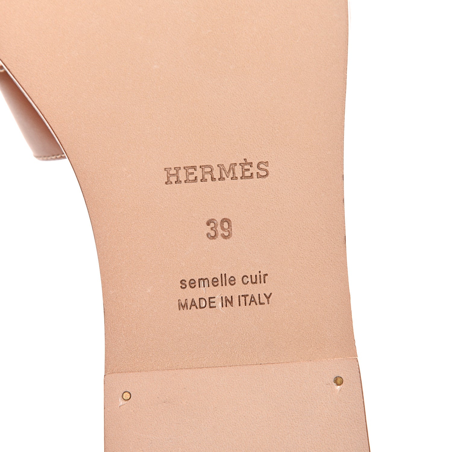 Hermes Box Calfskin Oran Sandals 39 Gold 8 of 9