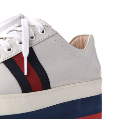 Gucci Calfskin Peggy Platform Sneakers 38 White 9 of 9