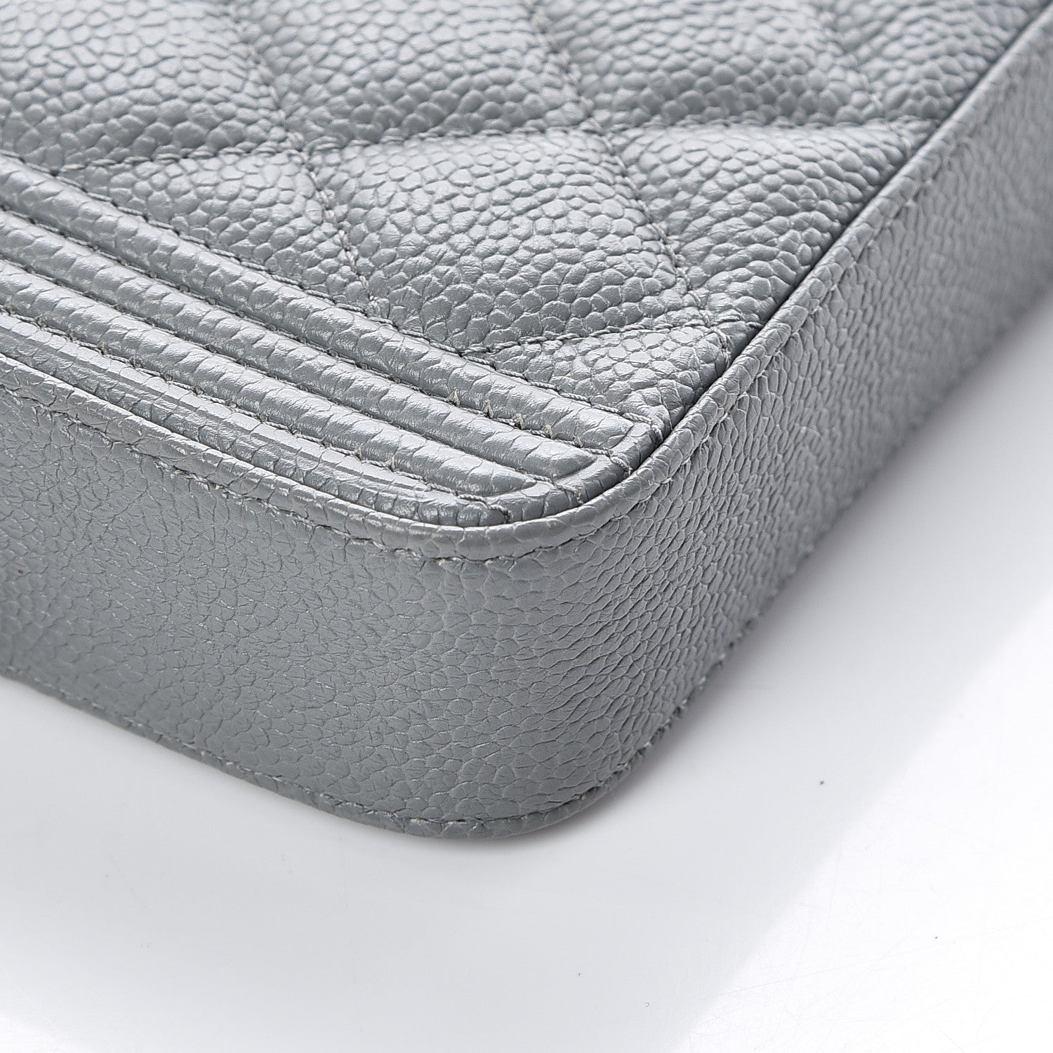 Chanel Caviar Quilted Small Boy Clutch With Chain Grey 5 of 12
