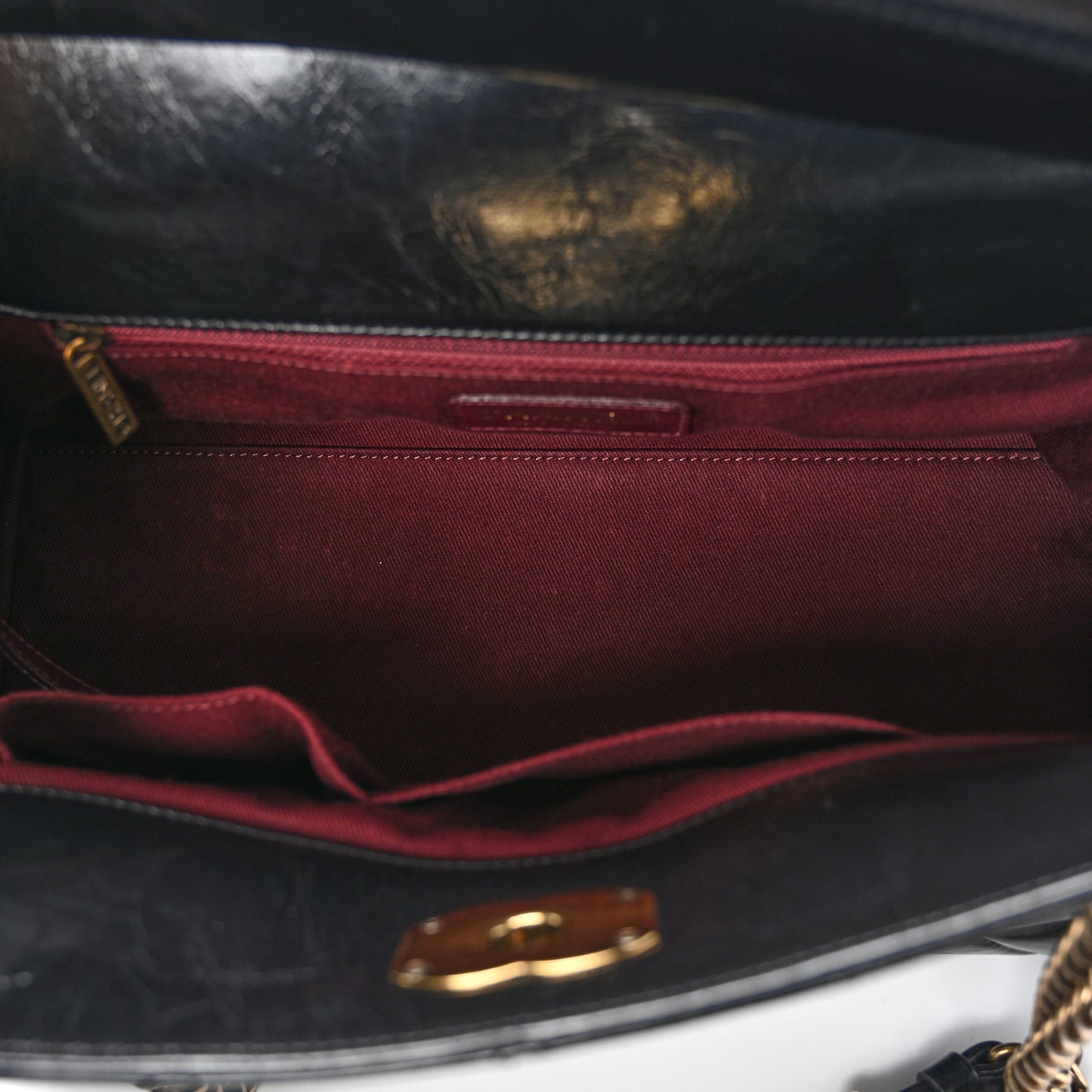 Glazed Calfskin Quilted Perfect Edge Tote Black