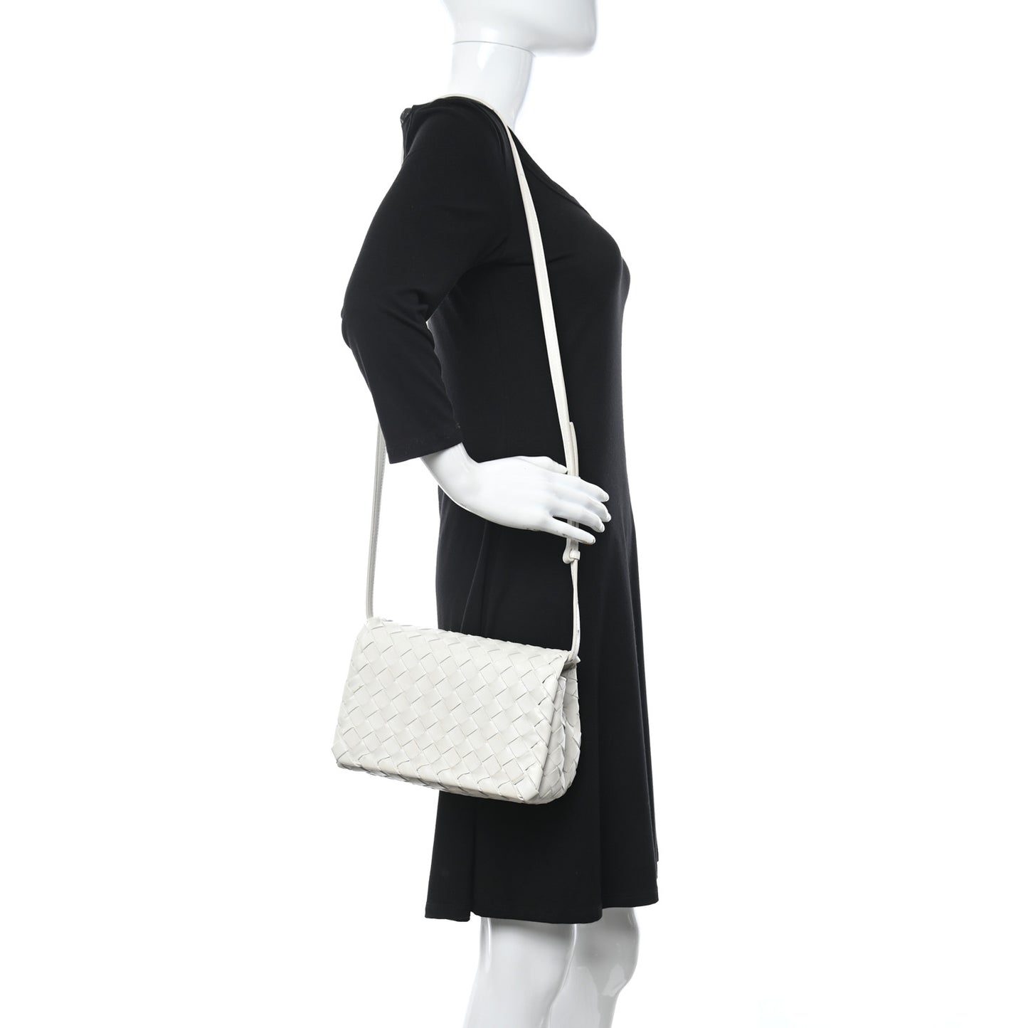 Nappa Intrecciato Shoulder Bag White