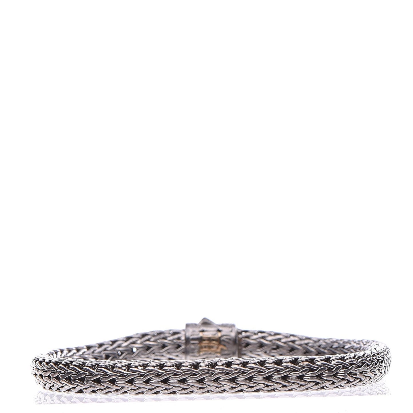 Sterling Silver Pave Diamond Classic Chain Clasp Bracelet M