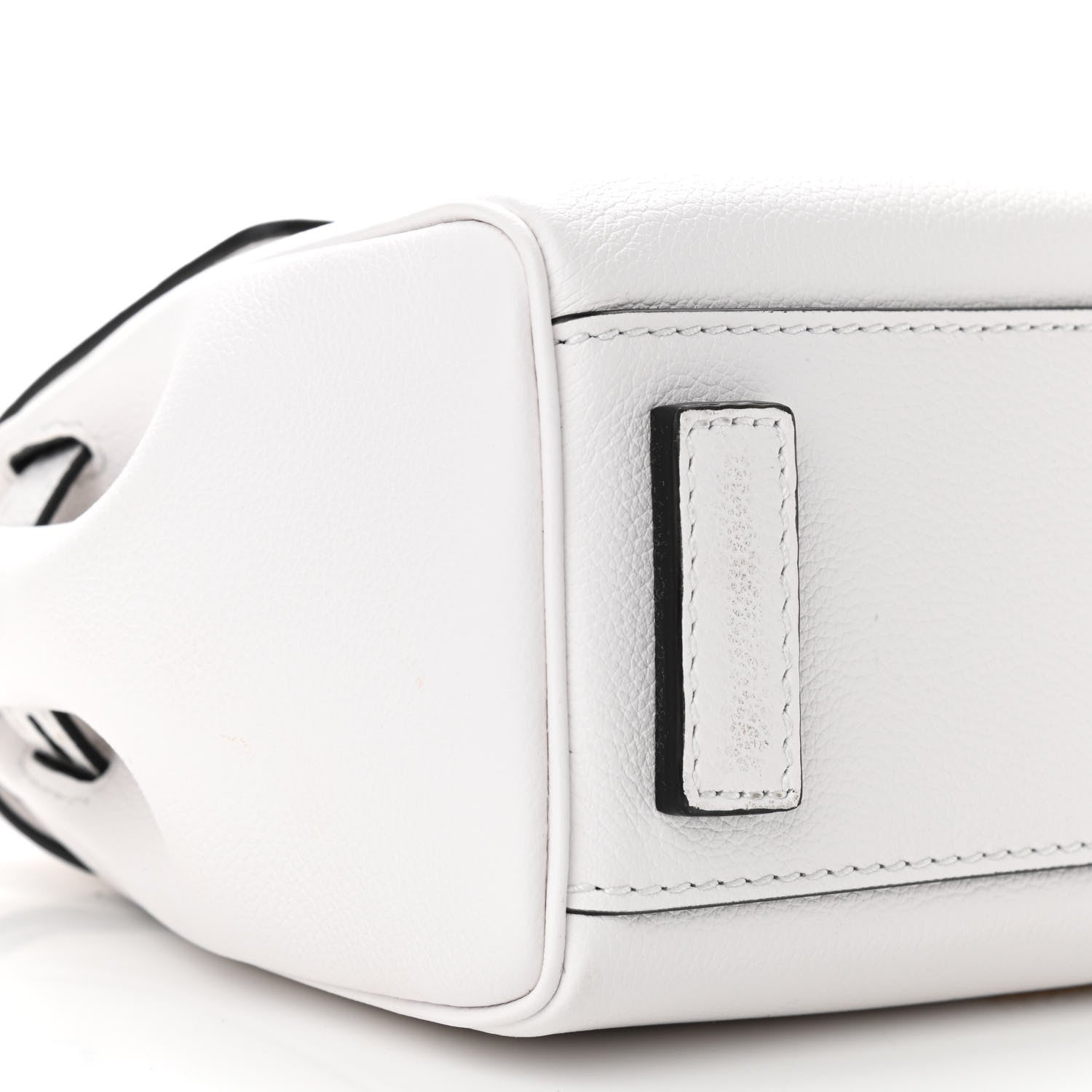 Versace Grained Calfskin Small La Medusa Top Handle Bag Optical White 7 of 8