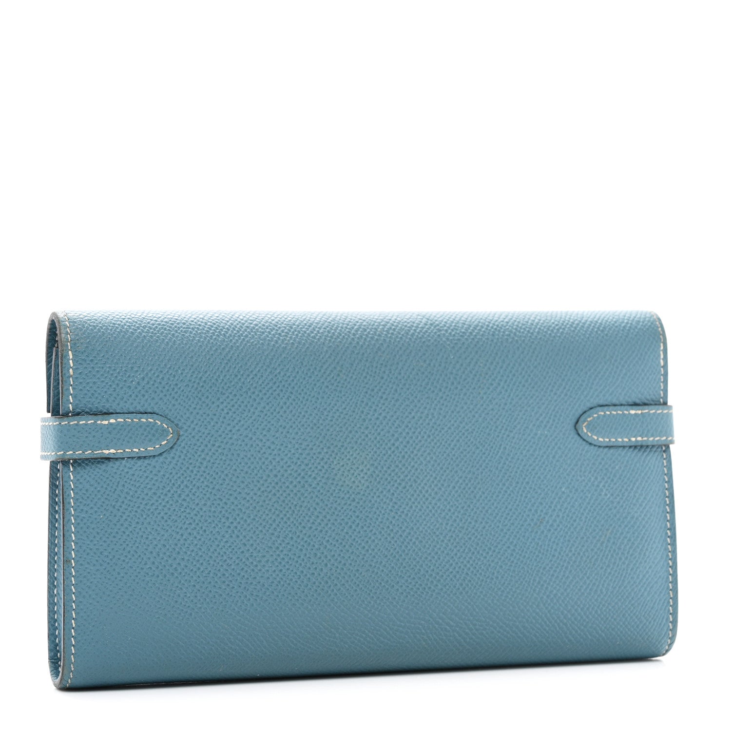 Hermes Epsom Kelly Longue Wallet Blue Jean 3 of 10