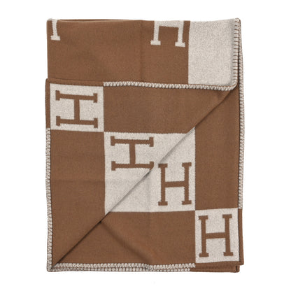 Hermes Wool Cashmere Avalon Blanket Ecru Camel 2 of 3