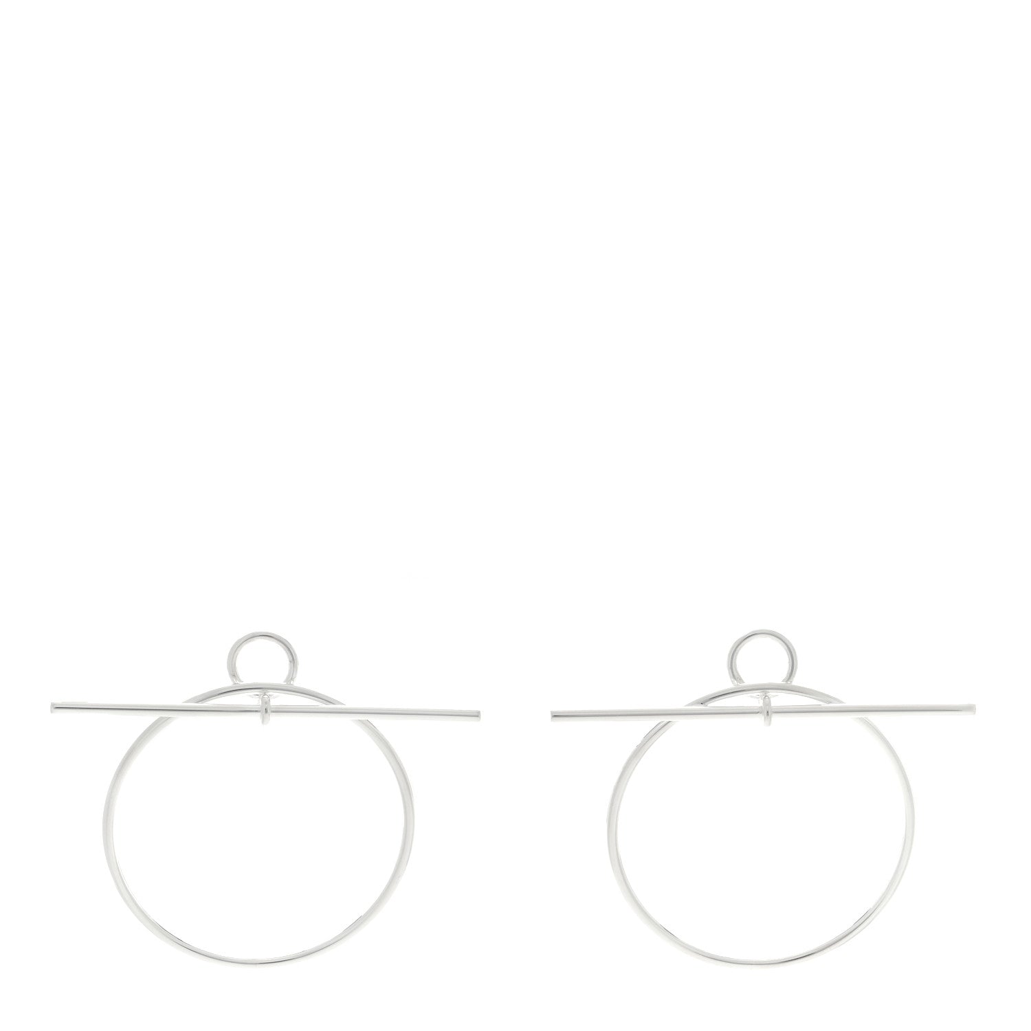 Hermes Sterling Silver MM Loop Earrings 1 of 5
