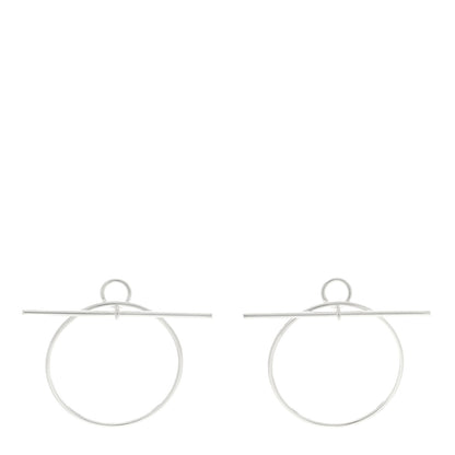 Hermes Sterling Silver MM Loop Earrings 1 of 5