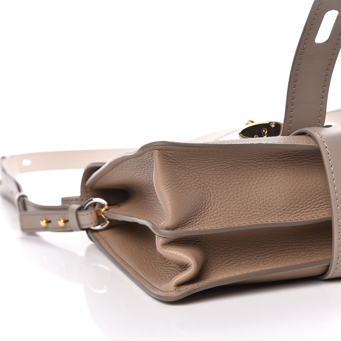 Shiny Grained Calfskin Medium Aby Day Shoulder Bag Motty Grey