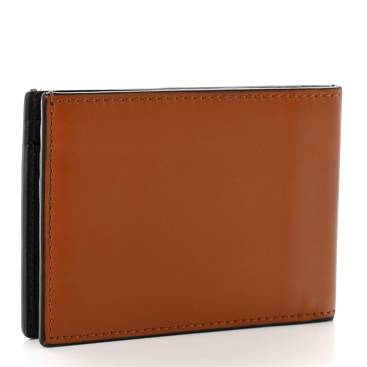Vitello King Grace Light Logo Embossed Bifold Wallet Cuoio Ebano