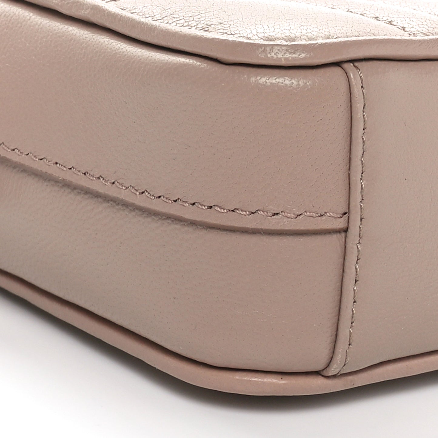 Nappa Impunture Diagramme Mini Double Zip Chain Crossbody Bag Cipria