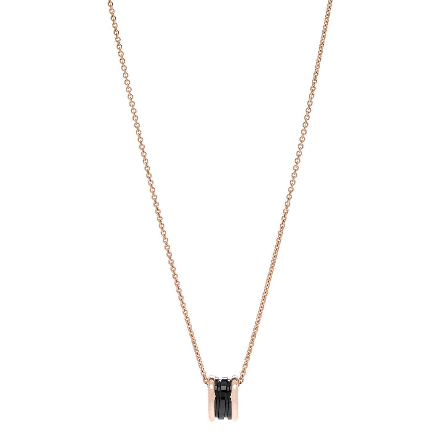18K Rose Gold Black Ceramic B.Zero1 Pendant Necklace