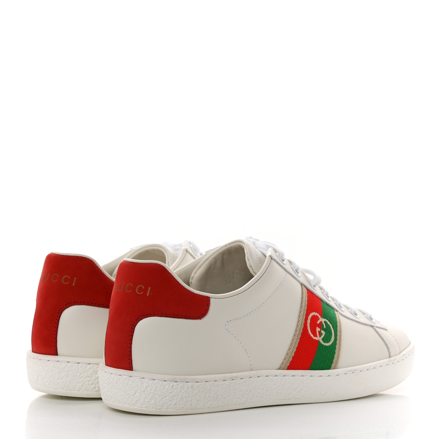 Gucci Calfskin Web Interlocking G Womens Ace Sneakers 36 White 3 of 9