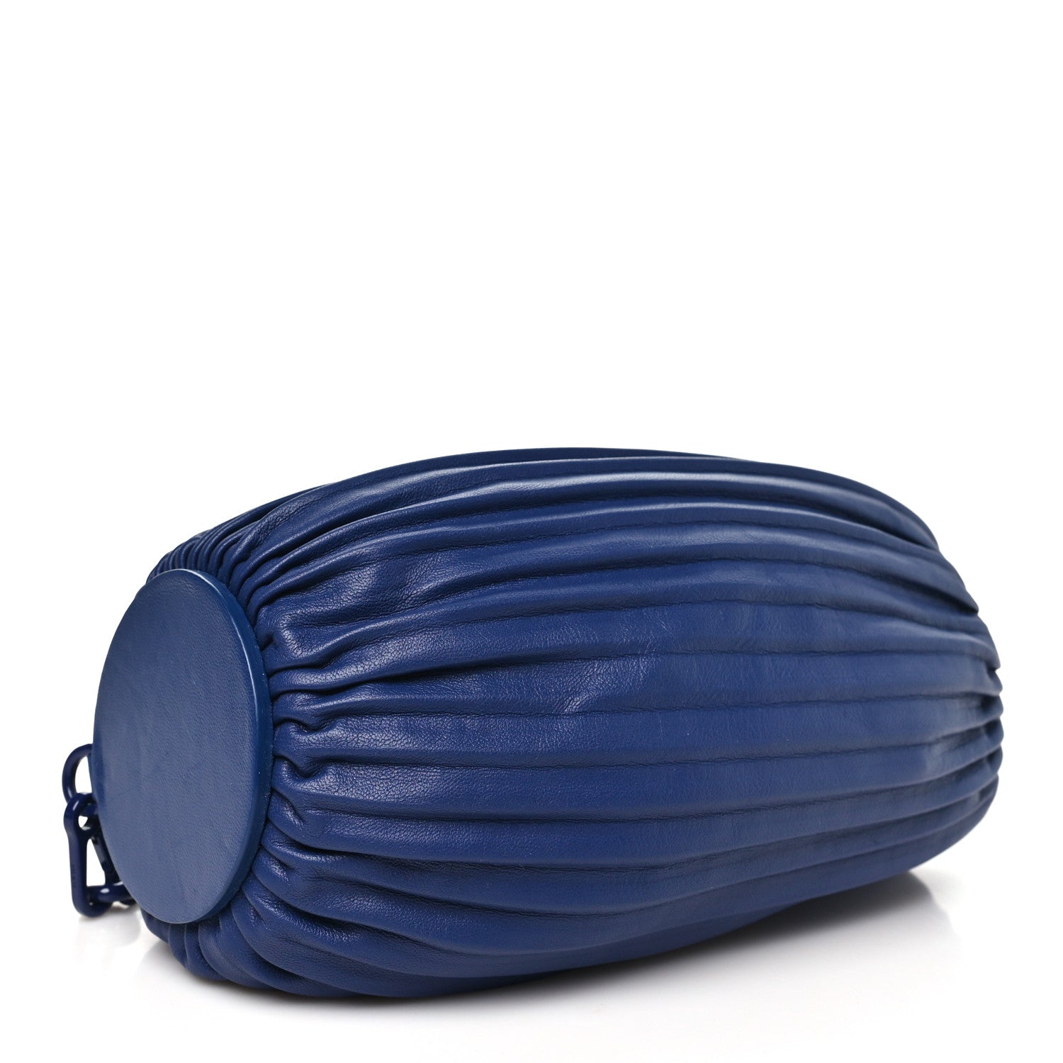 Loewe Lambskin Pleated Bracelet Pouch Chain Shoulder Bag Blue 4 of 9
