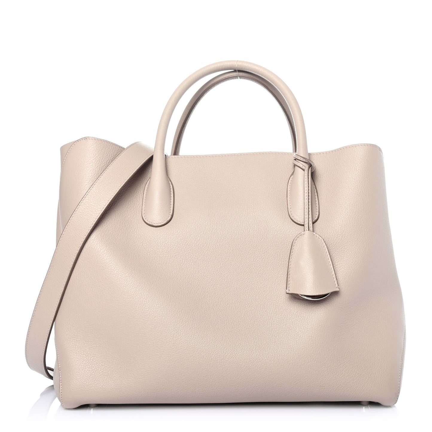 Supple Grained Calfskin Large Open Bar Tote Rose Poudre