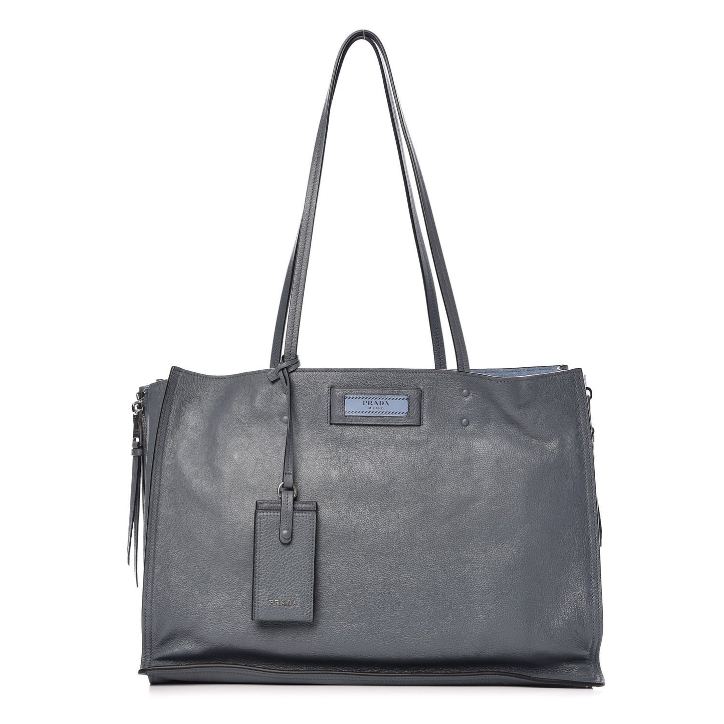 Glace Calfskin Etiquette Shopping Bag Marine Astrale