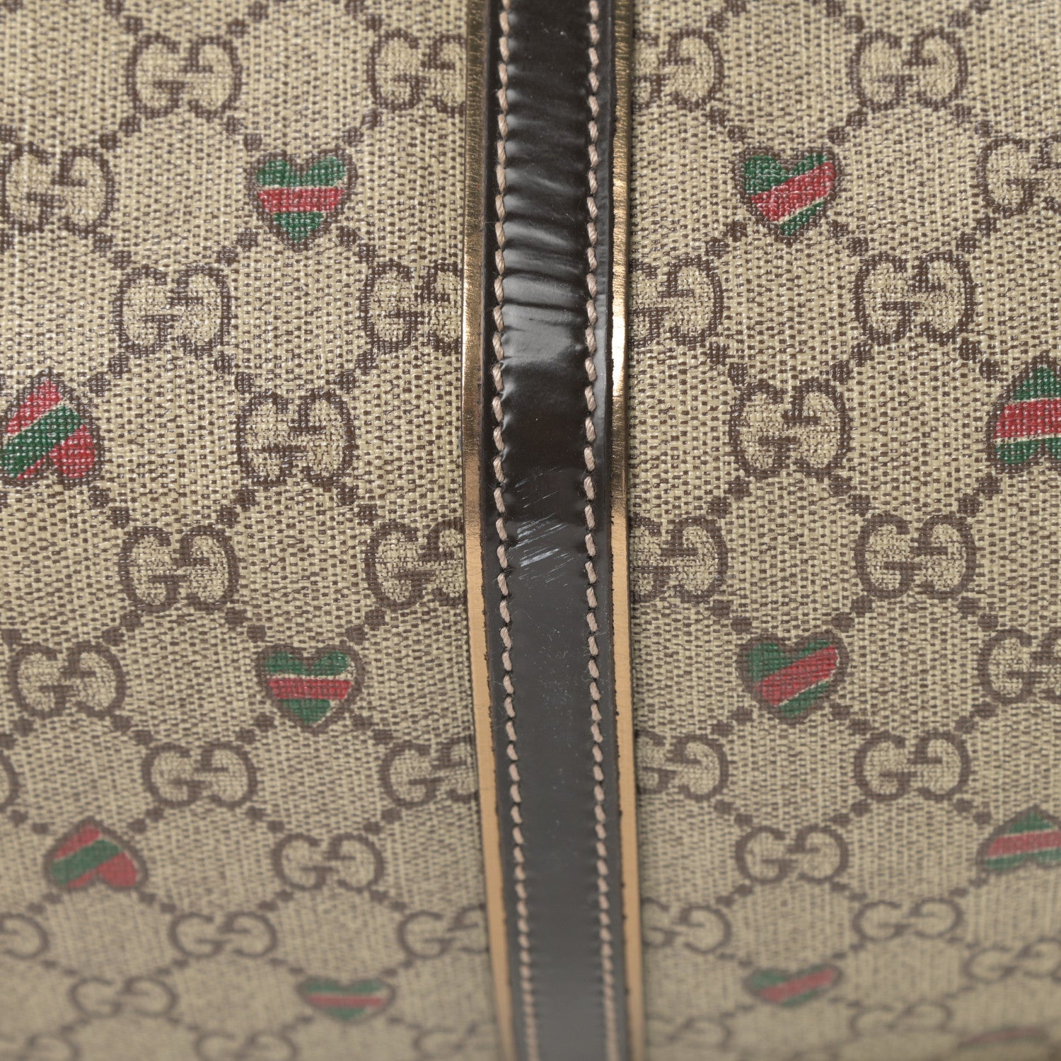 Gucci GG Plus Monogram Hearts Medium Joy Boston Dark Brown 13 of 15