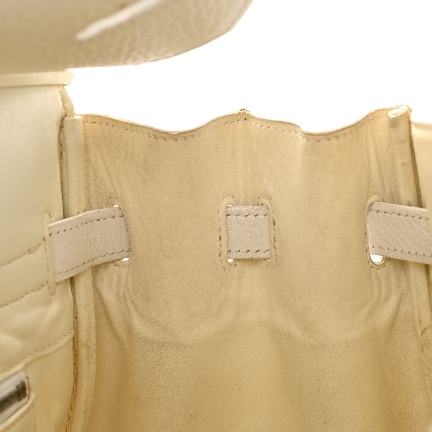 Toile Taurillon Clemence Birkin 35 White